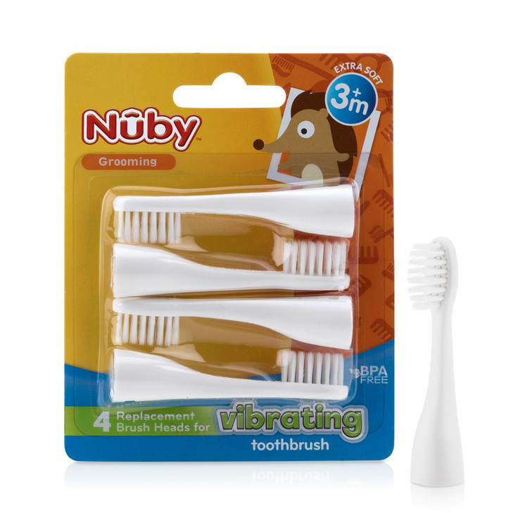 Nuby Vibrating Toothbrush Replacement Heads Pack of 4