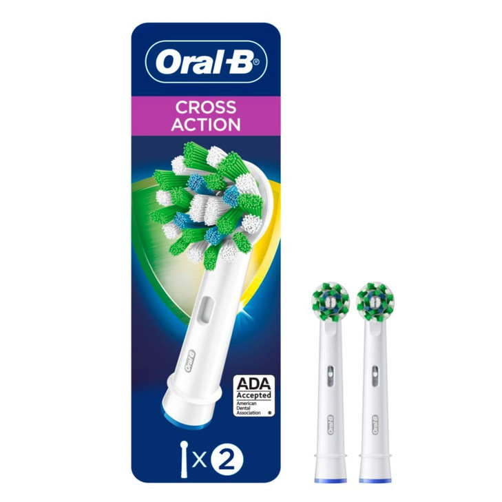 OralB CrossAction Electric Toothbrush Replacement Brush Heads Refill 2ct Packaging may vary