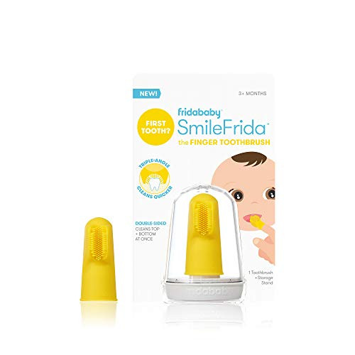 Frida Baby Babys First Finger Toothbrush with Storage Case 3 Months and Up 1pk