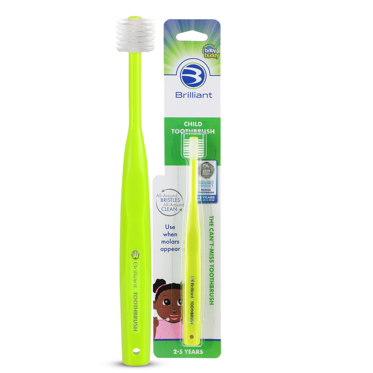 Brilliant Oral Care Child Toothbrush with Soft Bristles and Round Head for a Kid Approved Easy to Use AllAround Clean Mo