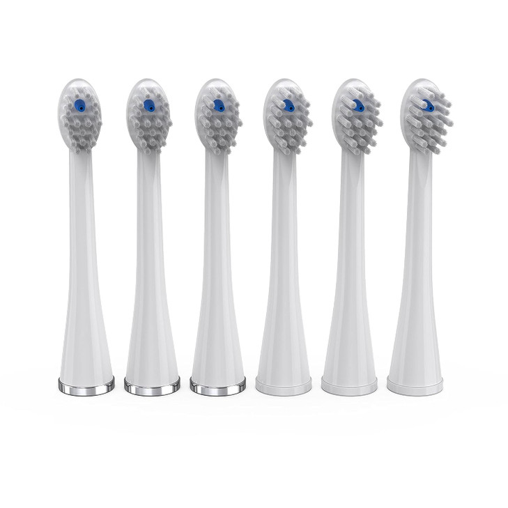 Waterpik Genuine Compact Size Replacement Brush Heads With Covers for SonicFusion Flossing Toothbrush SFRB2EW 6 Count Wh