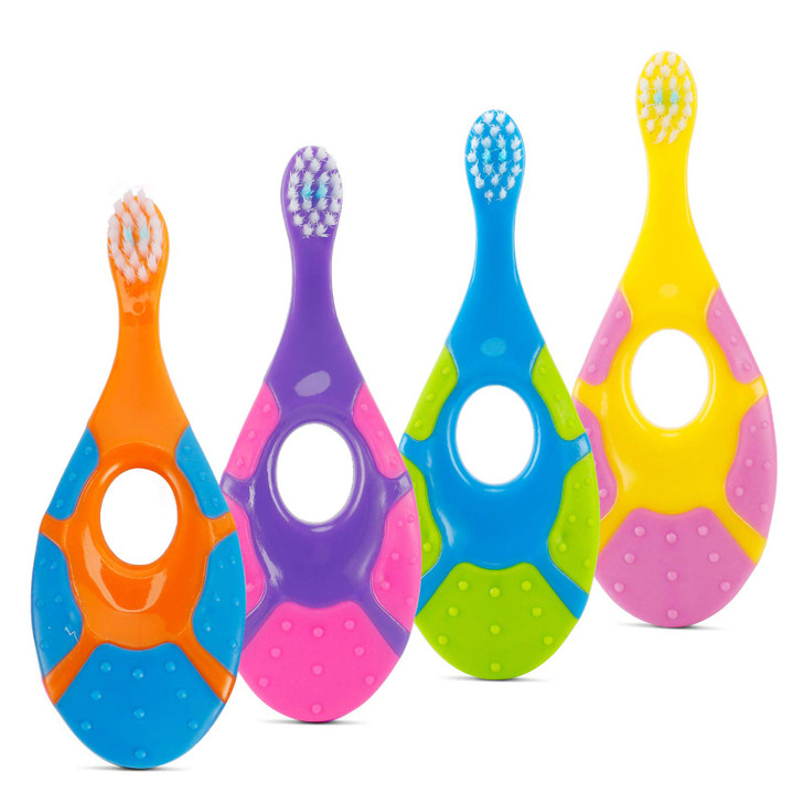 Slotic Baby Toothbrush for 02 Years Safe and Sturdy Toddler Oral Care Teether Brush Extra Soft Bristle for Baby Teeth an