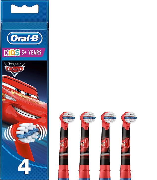 OralB Stages Power Cars Kids Toothbrush Replacement Heads Pack of 4