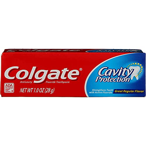 Colgate Cavity Protection Fluoride Toothpaste Great Regular Flavor Travel Size TSA Aproved 1 Ounce Pack of 8