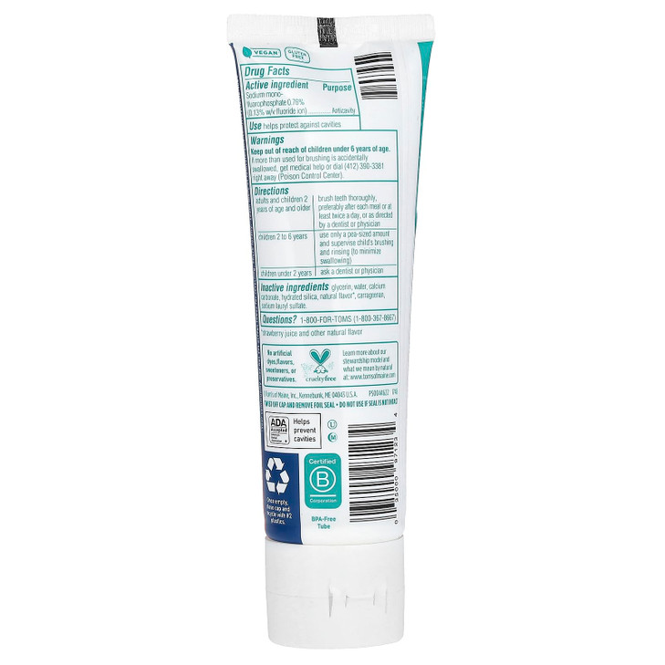 Toms of Maine Silly Strawberry Childrens Anticavity Toothpaste 51 Ounce