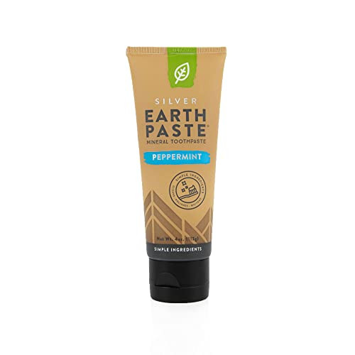 Redmond Earthpaste with Silver Natural NonFluoride Toothpaste 4 Ounce Tube Peppermint