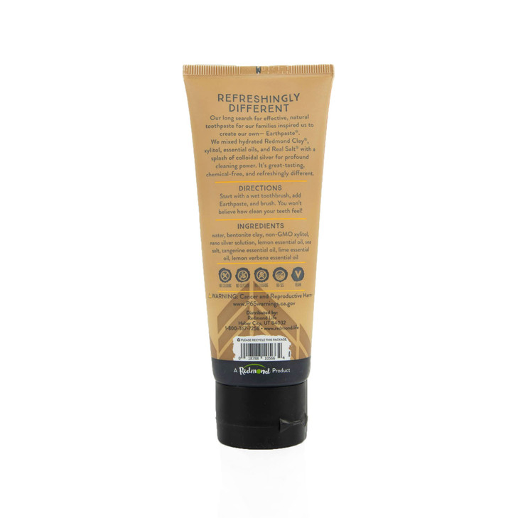 Redmond Earthpaste with Silver Natural NonFluoride Toothpaste 4 Ounce Tube Lemon Twist