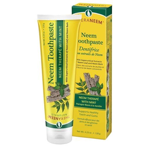 TheraNeem Neem Toothpaste Herbal Tooth Paste for Teeth and Gums Fluoride Free Toothpaste with Neem Leaf and Bark Extract