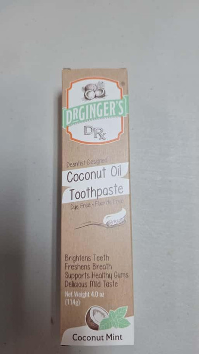 Dr Gingers Coconut Oil FluorideFree 4oz