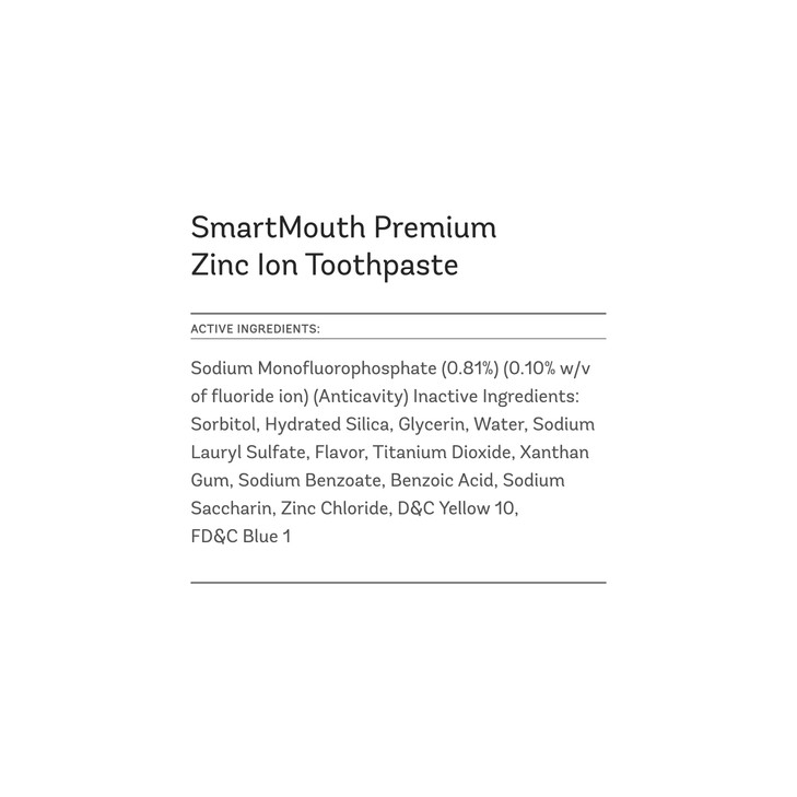 SmartMouth Premium Zinc Ion Toothpaste Whitening with Fluoride Refreshing AntiCavity Toothpaste for Adults Strengthens E