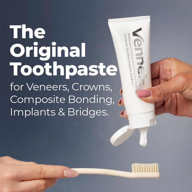 Venneir Professional Toothpaste for Veneers Implants Bondings Crowns Sensitive Teeth Stain Removing Whitening Natural SL