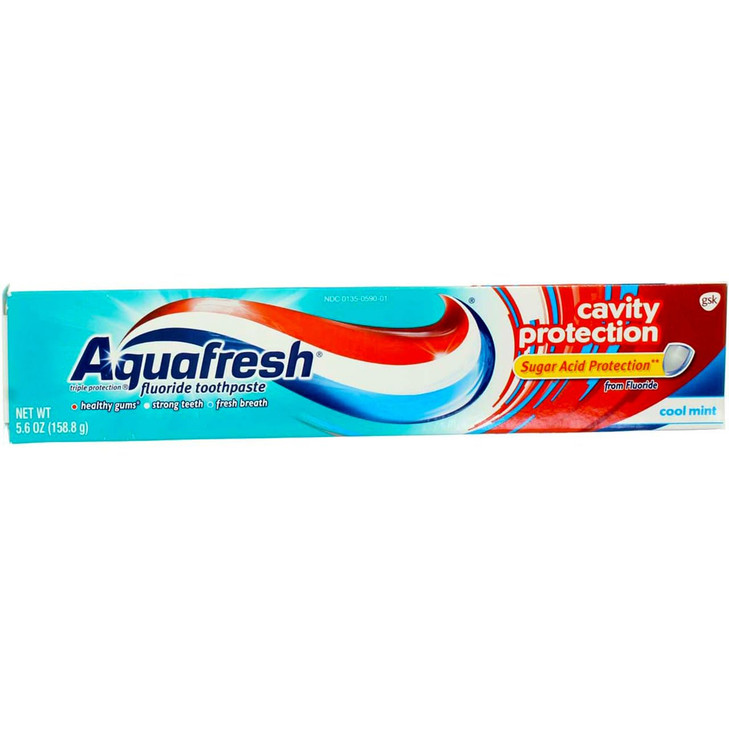 Aquafresh Cavity Protection Fluoride Toothpaste Cool Mint 56 oz Pack of 5