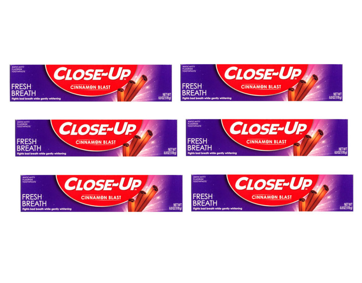 CloseUp Toothpaste Refreshing Red Gel Anticavity Fluoride Cinnamon 6 Ounce Pack of 6