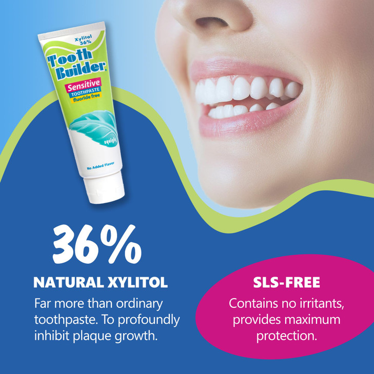 Squigle Tooth Builder SLS Free Toothpaste Stops Tooth Sensitivity Prevents Canker Sores Cavities Perioral Dermatitis Bad