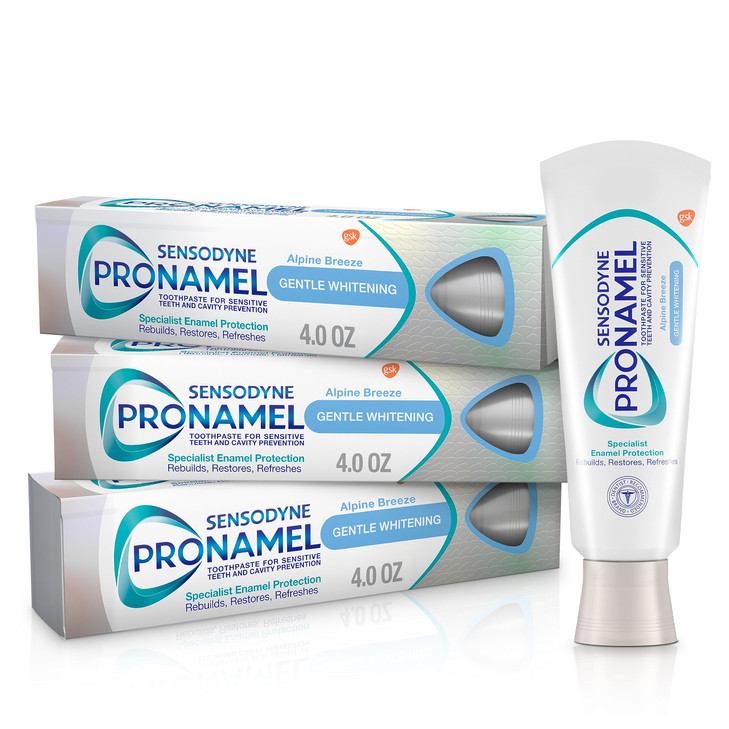 Sensodyne Pronamel Gentle Whitening Enamel Toothpaste for Sensitive Teeth 4 Ounces Pack of 3