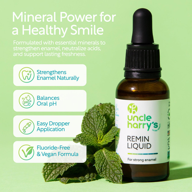 Uncle Harrys Natural FluorideFree Remineralization Liquid for Tooth Enamel Freshens Breath Strengthens Teeth 2 Pack 1 oz