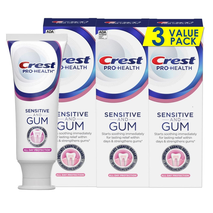 Crest ProHealth Gum and Sensitivity Sensitive Toothpaste All Day Protection 37 oz Pack of 3