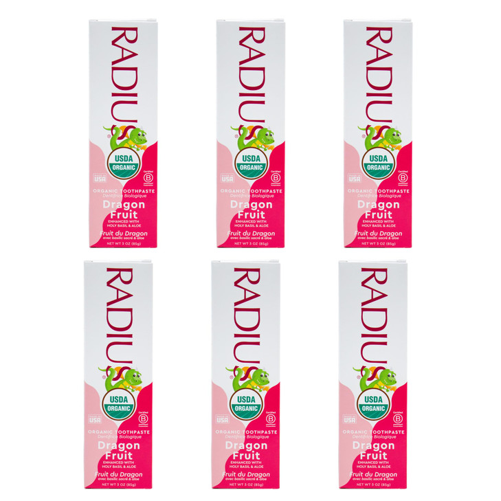RADIUS USDA Organic Kids Toothpaste 3oz Non Toxic ChemicalFree GlutenFree Designed to Improve Gum Health for Childrens 6