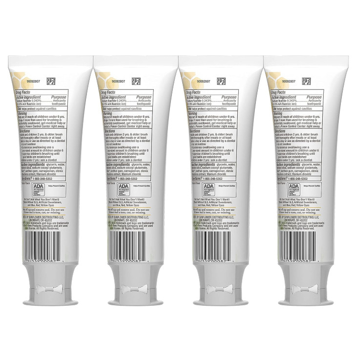 Burts Bees Kids Toothpaste Strawberry Flavor with Fluoride Strawberry Splash 47 oz Pack of 4