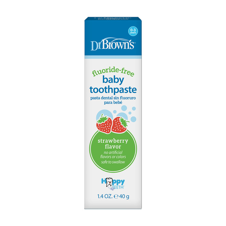 Dr Browns FluorideFree Baby Toothpaste Infant Toddler Oral Care Strawberry 1Pack 14oz40g 03 Years