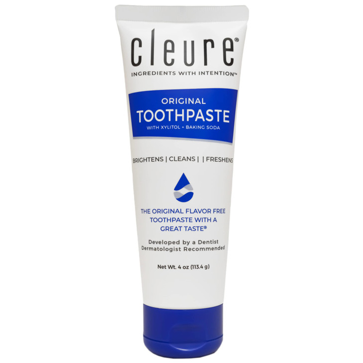 Cleure Original No Fluoride Toothpaste SLS Free Mint Free with Xylitol for Fresh Breath Helps Whiten for Kids Adults Fla
