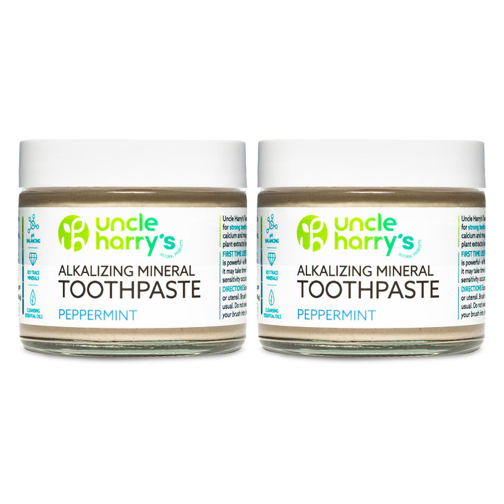 Uncle Harrys Peppermint Remineralizing Toothpaste Natural Whitening Tooth Paste Freshens Breath Promotes Enamel Vegan Fl