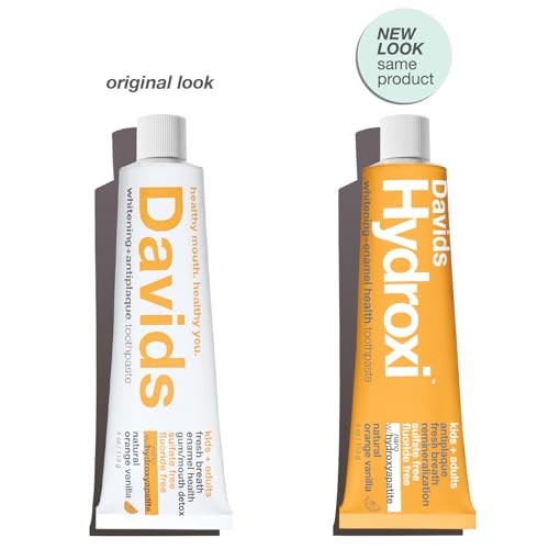 Davids Hydroxi Fluoride Free Nano Hydroxyapatite Toothpaste for Enamel Health Whitening Antiplaque SLS Free Kid Friendly
