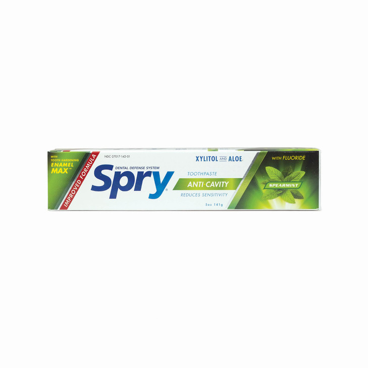 Spry Natural Xylitol Toothpaste 5oz for Adults and Kids with Fluoride Gentle for Sensitive Teeth Whitening and Remineral