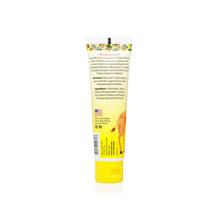 Spry Natural Xylitol Toothpaste for Baby Toddler and Kids Age 3 Months and Up Fluoride Free Tooth Gel Tasty Support Deve