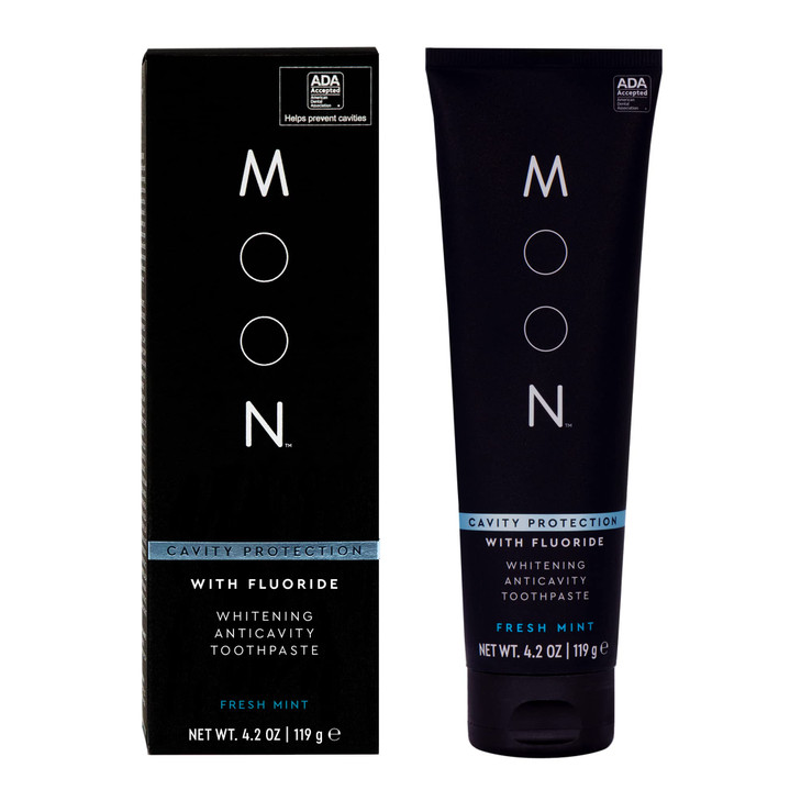 MOON Teeth Whitening Toothpaste with Fluoride Essential Oils Anticavity Toothpaste for Gentle Stain Removal Plaque Build