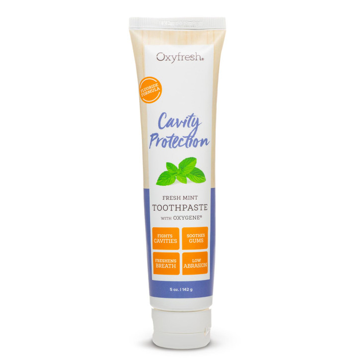 Oxyfresh Cavity Protection Fresh Mint Fluoride Toothpaste Low Abrasion Anticavity Toothpaste for Sensitive Teeth Reminer