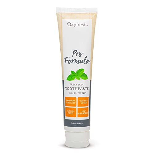 Oxyfresh Pro Formula Fresh Mint Toothpaste Gentle Low Abrasion Cosmetic Fluoride Free for Bad Breath Sensitive Teeth and