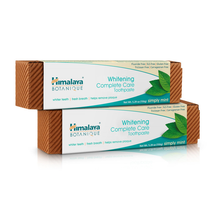 Himalaya Botanique Whitening Complete Care Toothpaste Teeth Whitening Fights Plaque Fluoride Free No Artificial Flavors
