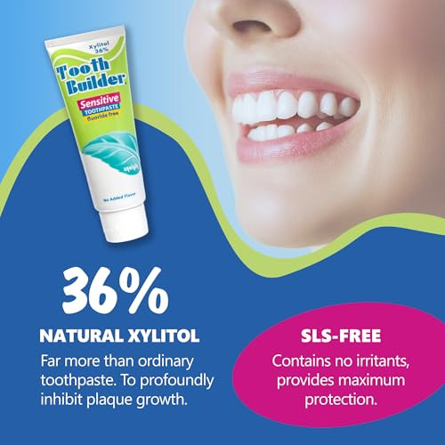 Squigle Tooth Builder SLS Free Toothpaste Stops Tooth Sensitivity Prevents Canker Sores Cavities Perioral Dermatitis Bad