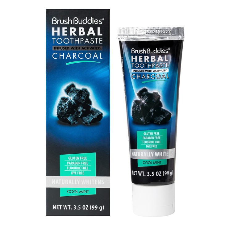 Brush Buddies Herbal Toothpaste with Activated Charcoal Whitening Toothpaste Charcoal Toothpaste for Whitening Teeth Coo