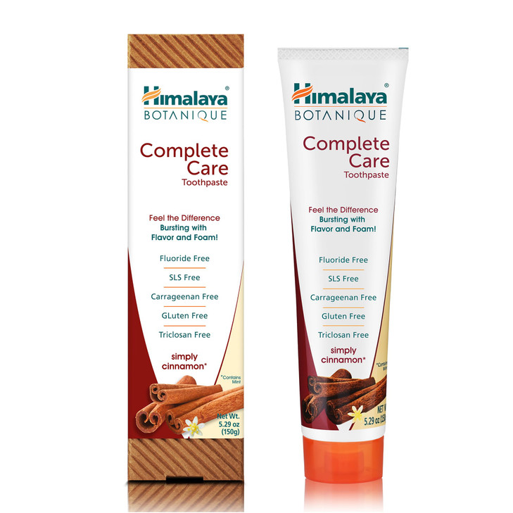 Himalaya Botanique Complete Care Toothpaste Herbal Cinnamon Flavor Fights Plaque Freshens Breath Fluoride Free No Artifi