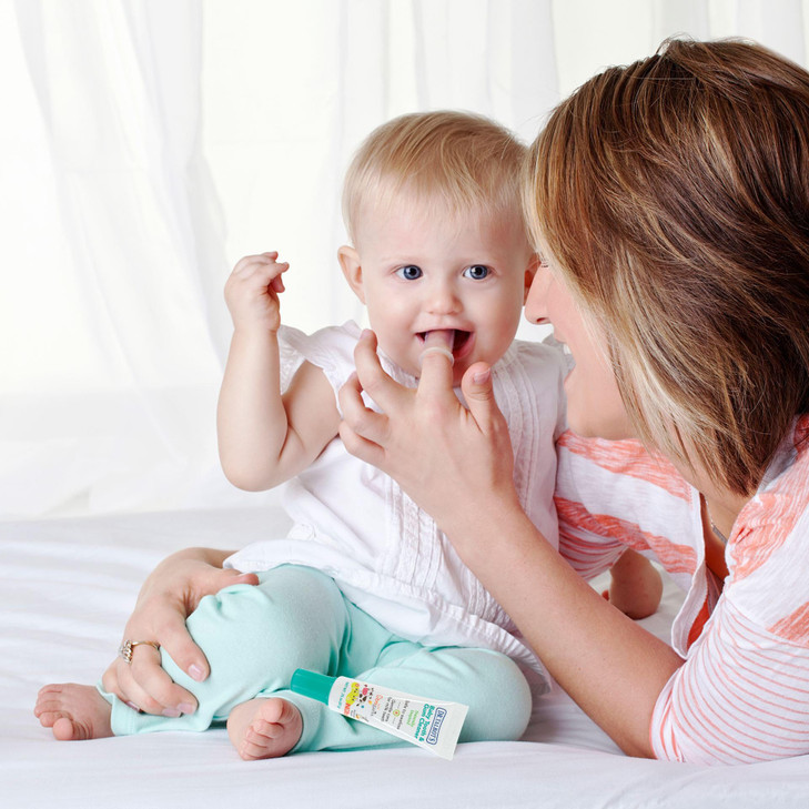 Dr Talbots Baby Toothpaste Naturally Inspired with Citroganix and Silicone Finger Gum Massager Vanilla Milk Flavor