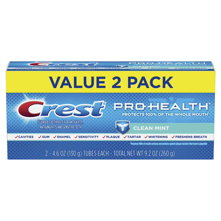 Crest ProHealth Clean Mint Toothpaste 46 Ounce Twin Pack Packaging May Vary
