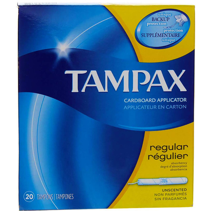 Tampax Tampons with Flushable Cardboard Applicator Regular 20 ct