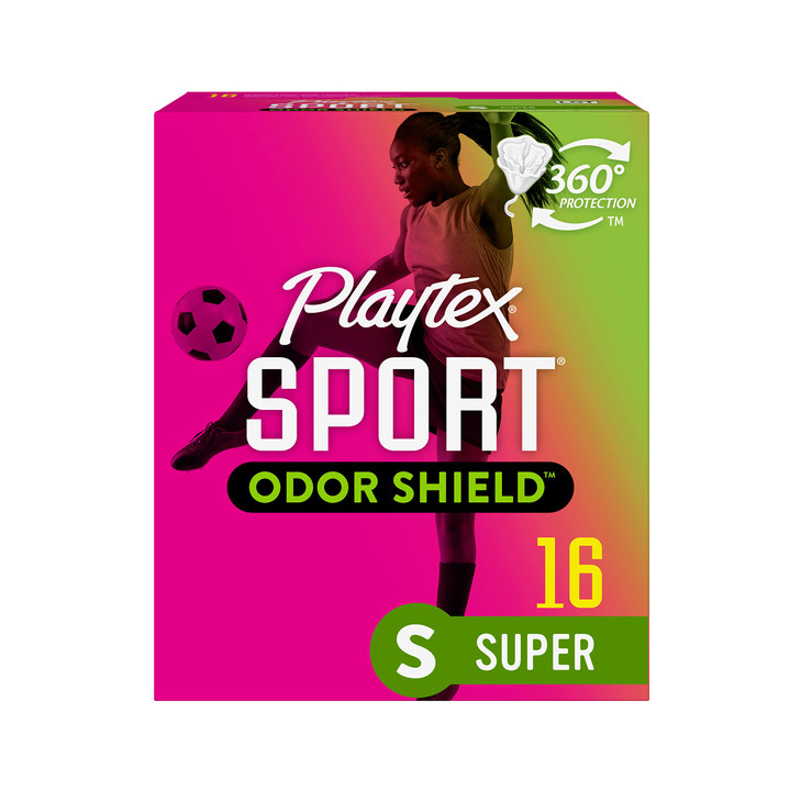 Playtex Sport Odor Shield Tampons Super Absorbency Unscented 16ct Super Tampons for Women Feminine Care Playtex Tampon w