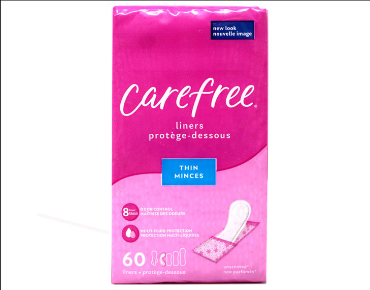 Carefree Body Shape Thin Unscented 60 Count Pack of 2