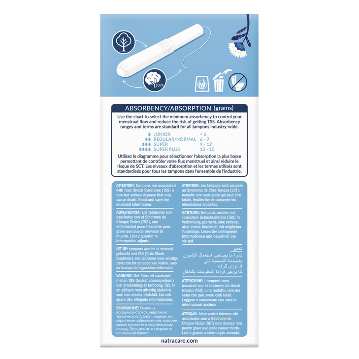 Natracare Organic Cotton Tampons Super 16 Count