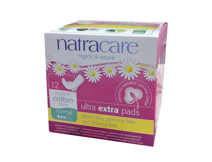 Cool Comfort Pads and Shields Ultra Extra Pads Normal with Wings 12 Count by Natracare Pack of 3