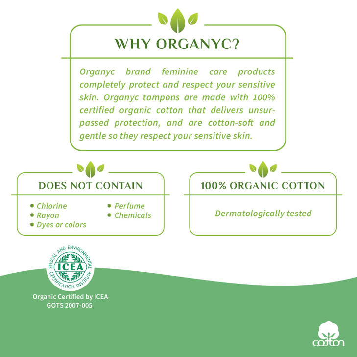 Organyc 100 Certified Organic Cotton Tampons PlantBased EcoApplicator Super Flow 16 Count