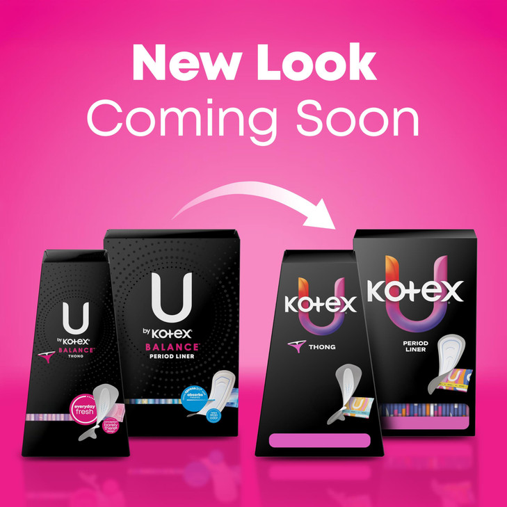 U by Kotex Balance Daily Panty Liners Wrapped Light Absorbency Regular Length 100 Count Packaging May Vary