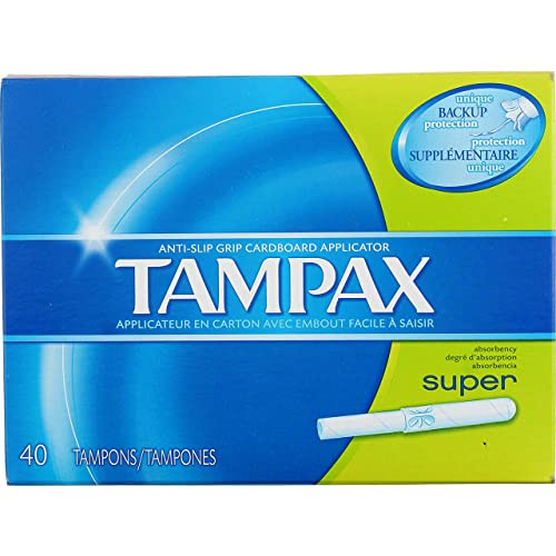 Tampax Cardboard Applicator Tampons Super Absorbency 40 ea Pack of 3