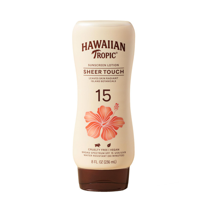 Hawaiian Tropic Sunscreen Sheer Touch Broad Spectrum Sun Care Sunscreen Lotion SPF 15 8 Ounce
