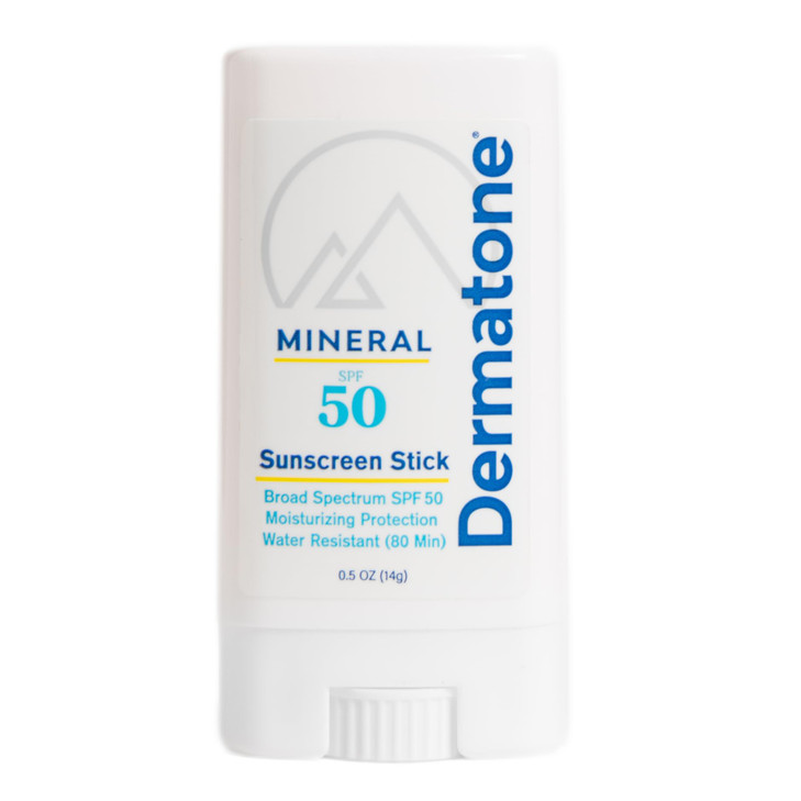 Dermatone Mineral Sunscreen Stick SPF 50 Zinc Oxide Sunscreen Stick for Face and Body Broad Spectrum UVAUVB Reef Safe Mo