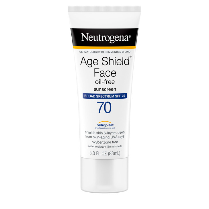 Neutrogena Age Shield Face OilFree Sunscreen Lotion with Broad Spectrum SPF 70 NonComedogenic Moisturizing Sunscreen to