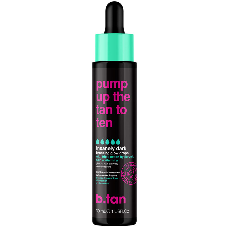 btan Darkest Self Tanning Drops for Face Body Pump Up the Tan to Ten Insanely Dark Gradual Sunless Tanner Bronzing Glow